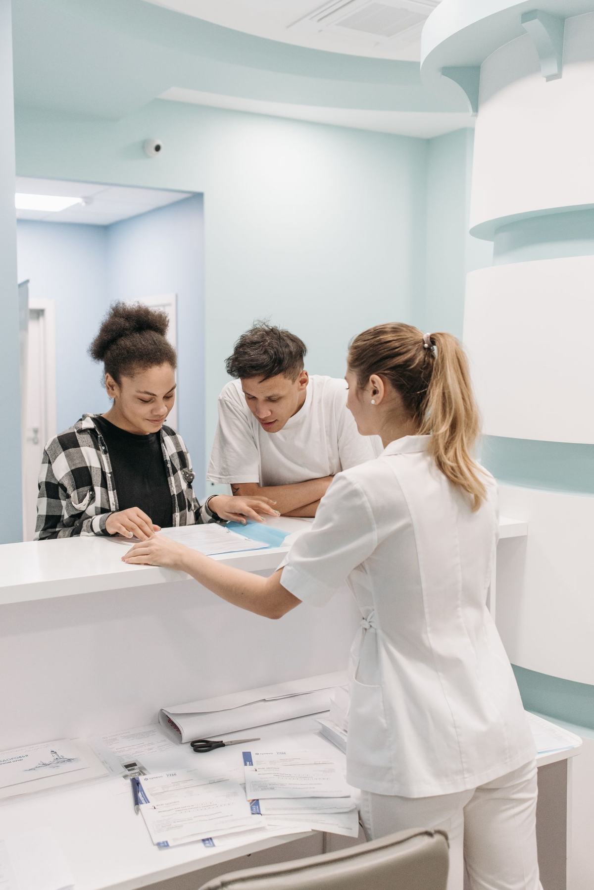Clinical staff at work in a treatment room