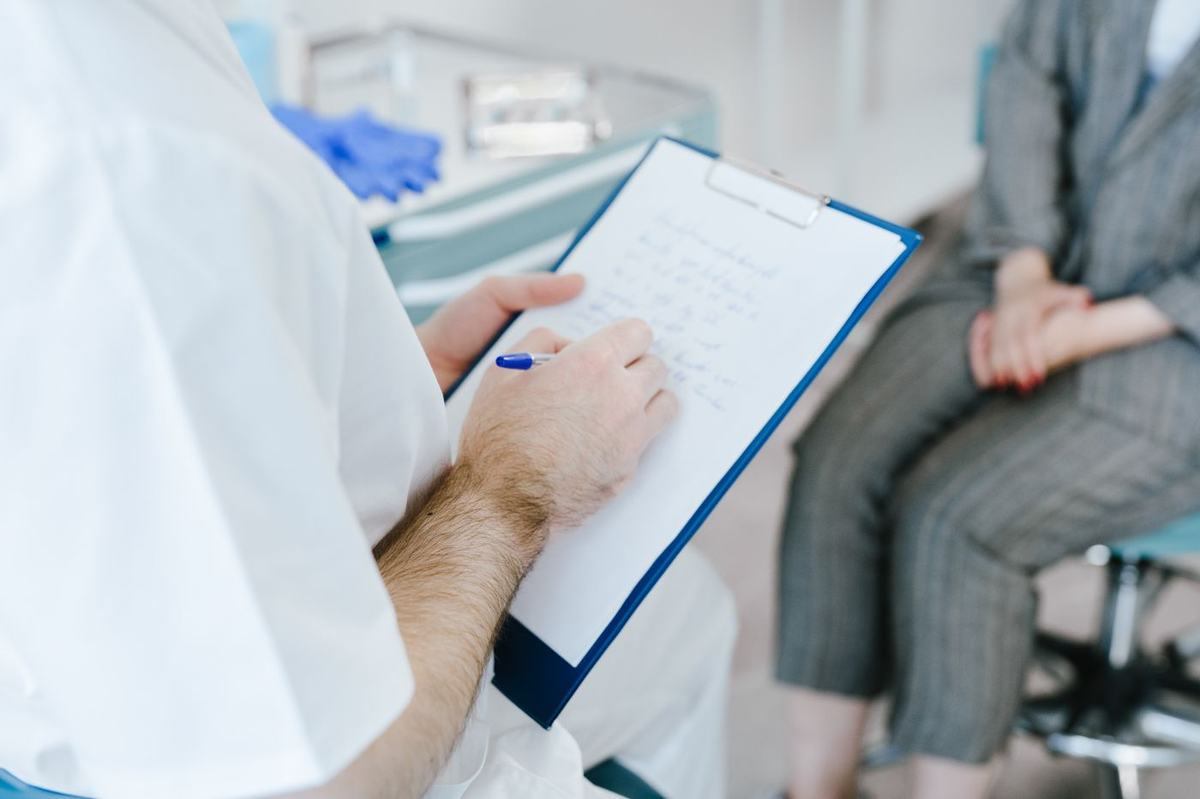 Clinician reviewing a patient assessment